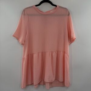 3For$20 Ella Mae Elegant Pink and White Polka Dot Blouse size: M
